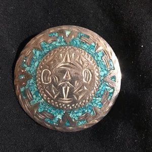 Preowned Sterling brooch and necklace Turquoise.